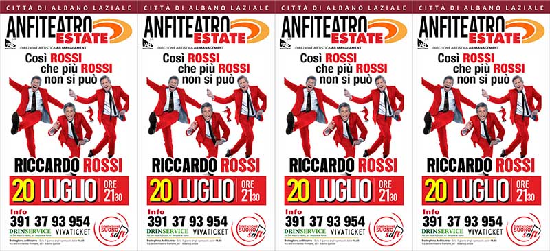 Anfiteatro Albano Estate Riccardo Rossi in “Così Rossi che più Rossi non si Può”.