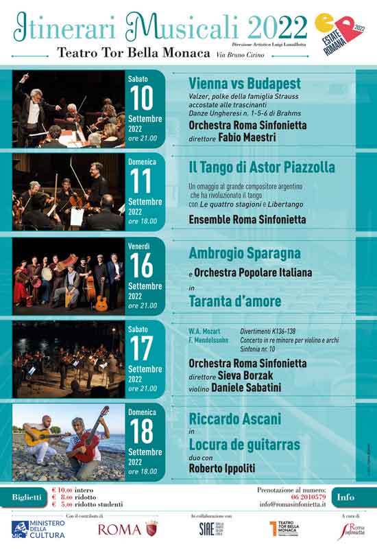 Teatro Tor Bella Monaca “Itinerari Musicali”.