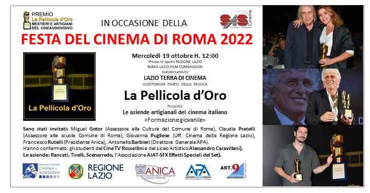 “La Pellicola d’Oro” Festa del Cinema di Roma.