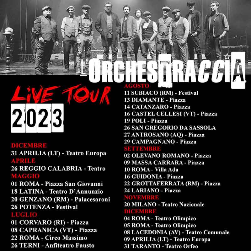 Roma, Villa Ada “L’Orchestraccia Live Summer Tour 2023”